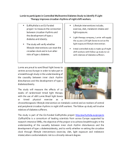 Lumie To Take Part in Controlled Mulitcentre Study to