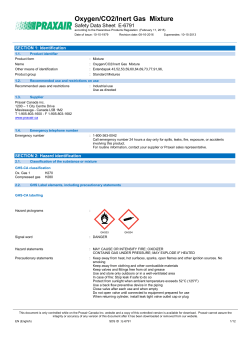 Oxygen - CO2 - Inert Gas Mixture SDS (E6791)
