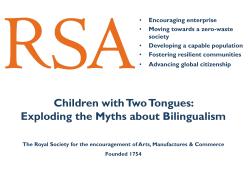 Children with Two Tongues - Linguistics and English Language