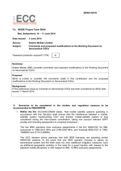 2) Proposed modifications to the Working Document