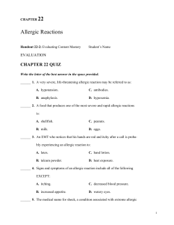 Allergic Reactions - Bakersfield College