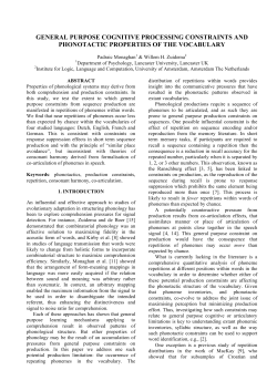 general purpose cognitive processing constraints and phonotactic