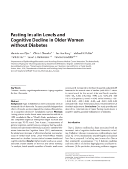 Fasting Insulin Levels and Cognitive Decline in