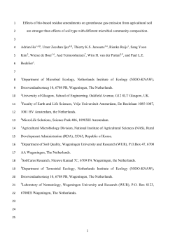 Effects of bio-based residue amendments on greenhouse gas