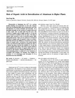 Role of Organic Acids in Detoxification of Aluminum in Higher Plants