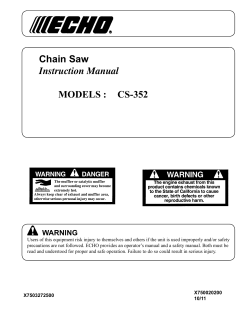 Chain Saw Instruction Manual MODELS : CS-352