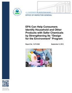 EPA DfE Label: OIG Report 2014 - Cleaning for Healthy Schools