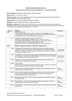 MINUTES FOR AECB Ltd