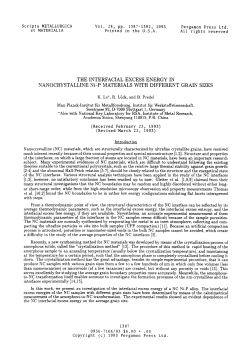 THE INTERFACIAL EXCESS ENERGY IN