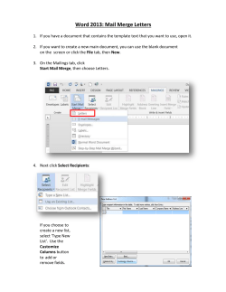 Word 2013: Mail Merge Letters