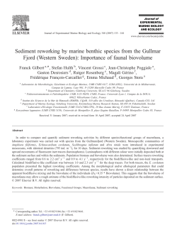 Sediment reworking by marine benthic species from the Gullmar Fjord