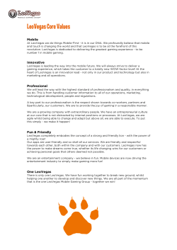LeoVegas Core Values