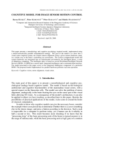 cognitive model for image sensor motion control