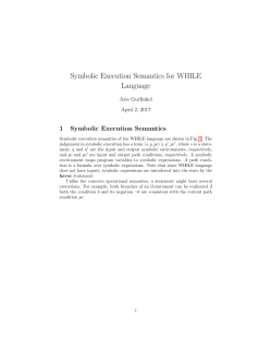 Symbolic Execution Semantics for WHILE Language