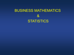 business mathematics and statistics