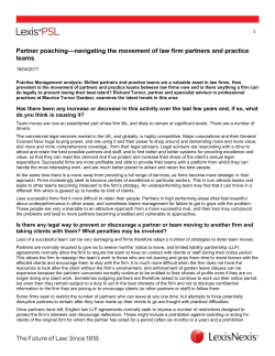 Partner poaching&mdash;navigating the movement of law firm partners