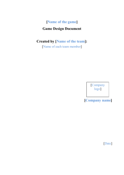 Game Design Document Created by
