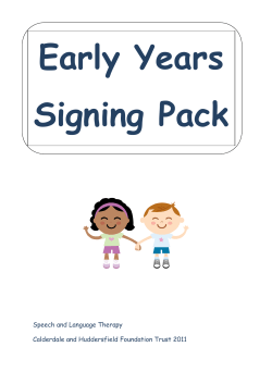 The early years signing pack - Calderdale and Huddersfield NHS