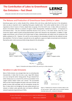 The Contribution of Lakes to Greenhouse Gas Emissions