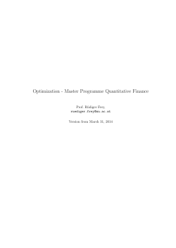Optimization - Institute for Statistics and Mathematics