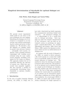 Empirical determination of thresholds for optimal dialogue act