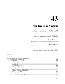 Cognitive Task Analysis