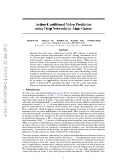 Action-Conditional Video Prediction using Deep Networks in Atari
