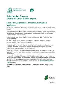 Round Two Grants for Asian Market Export