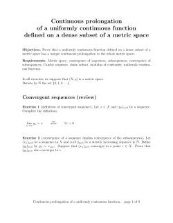 Continuous prolongation of a uniformly continuous function defined