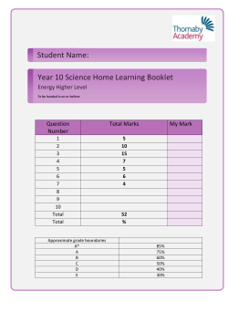 Year 10 Science Home Learning Booklet