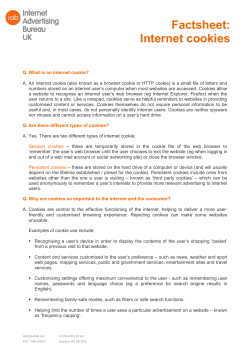 Factsheet: Internet cookies
