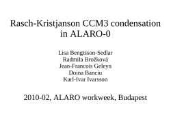 Rasch-Kristjanson CCM3 condensation in ALARO-0 - RC-LACE