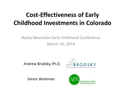 Cost-Effectiveness of Early Childhood Investments in Colorado