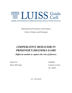 COOPERATIVE BEHAVIOR IN PRISONER`S DILEMMA GAME