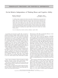 On the Relative Independence of Thinking Biases and Cognitive