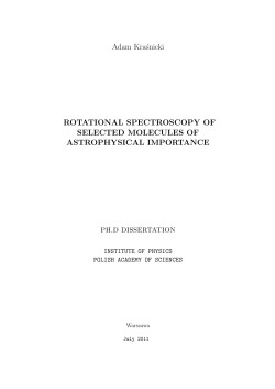 Adam Krasnicki ROTATIONAL SPECTROSCOPY OF SELECTED