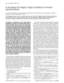 A Strategy for Rapid, High-Confidence Protein Identification