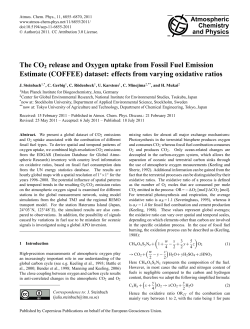 The CO2 release and Oxygen uptake from Fossil Fuel Emission