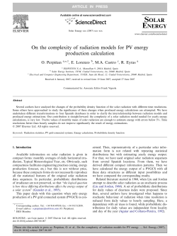 On the complexity of radiation models for PV energy production
