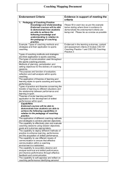 Coaching Mapping Toolkit
