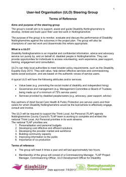 User-led Organisation (ULO) Steering Group