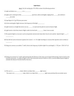 Light Basics Part 1: Use the reading (pp. 373