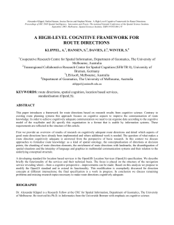 A HIGH-LEVEL COGNITIVE FRAMEWORK FOR ROUTE DIRECTIONS