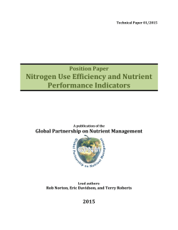 Nitrogen Use Efficiency and Nutrient Performance Indicators