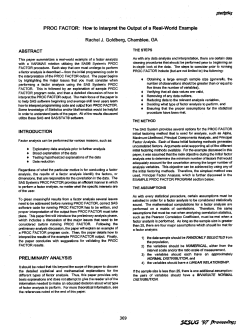PROC FACTOR: How to Interpret the Output of a Real