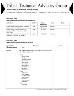 ACA_Policy_ConfCall_020713_Notes_FINAL