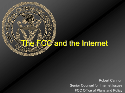 The FCC and the Internet