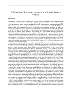 PhD-position: Non-convex optimization with applications in imaging.