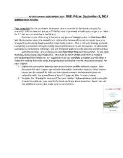 DUE: Friday, September 5, 2014