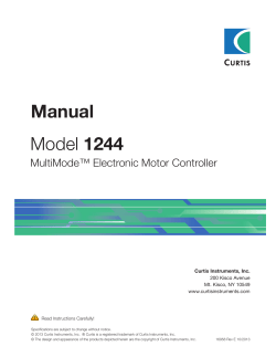Manual Model 1244 - Curtis Instruments